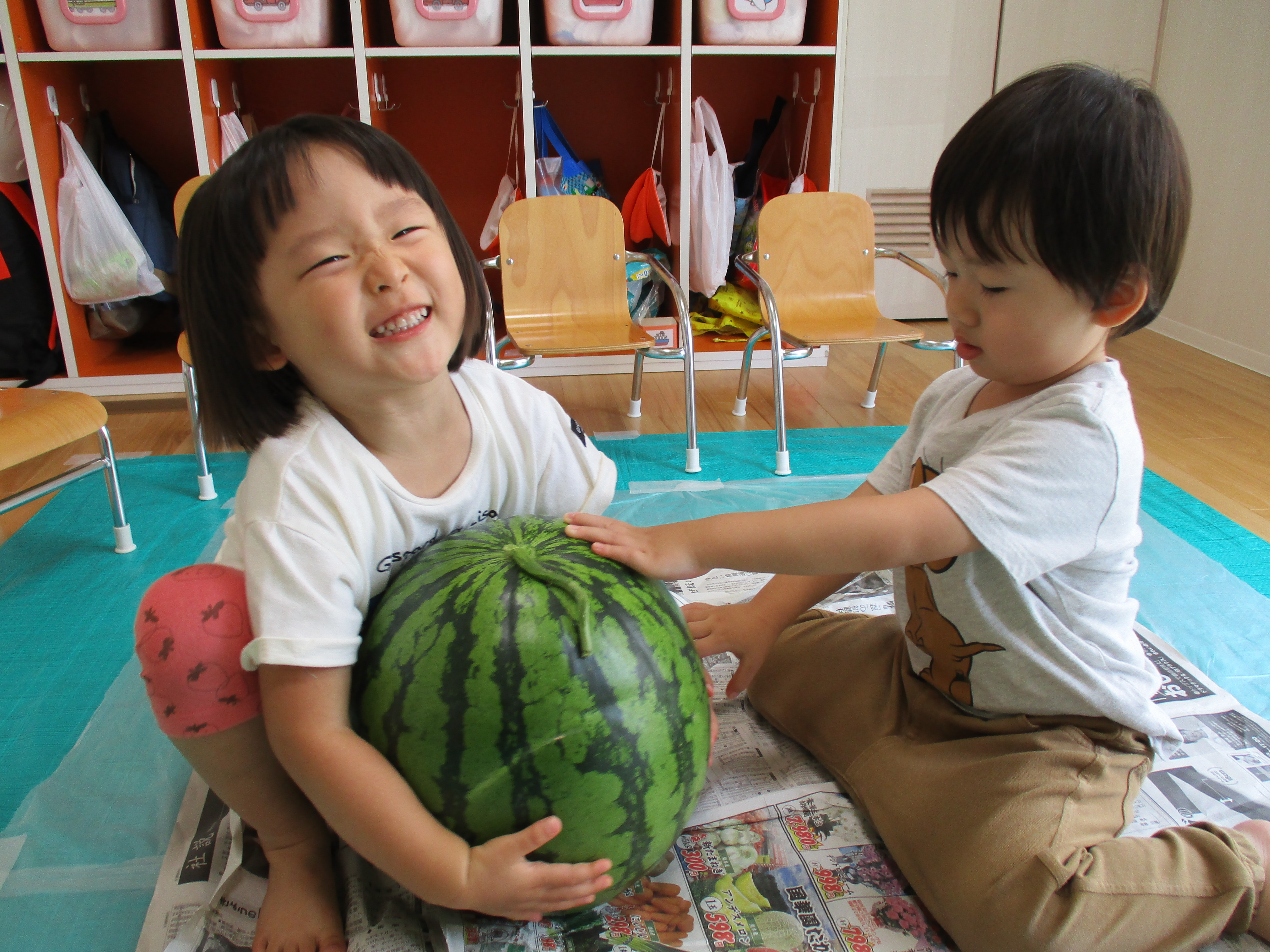 今日は口育活動の日(^^♪＆スイカ割りをしたよ(^^♪