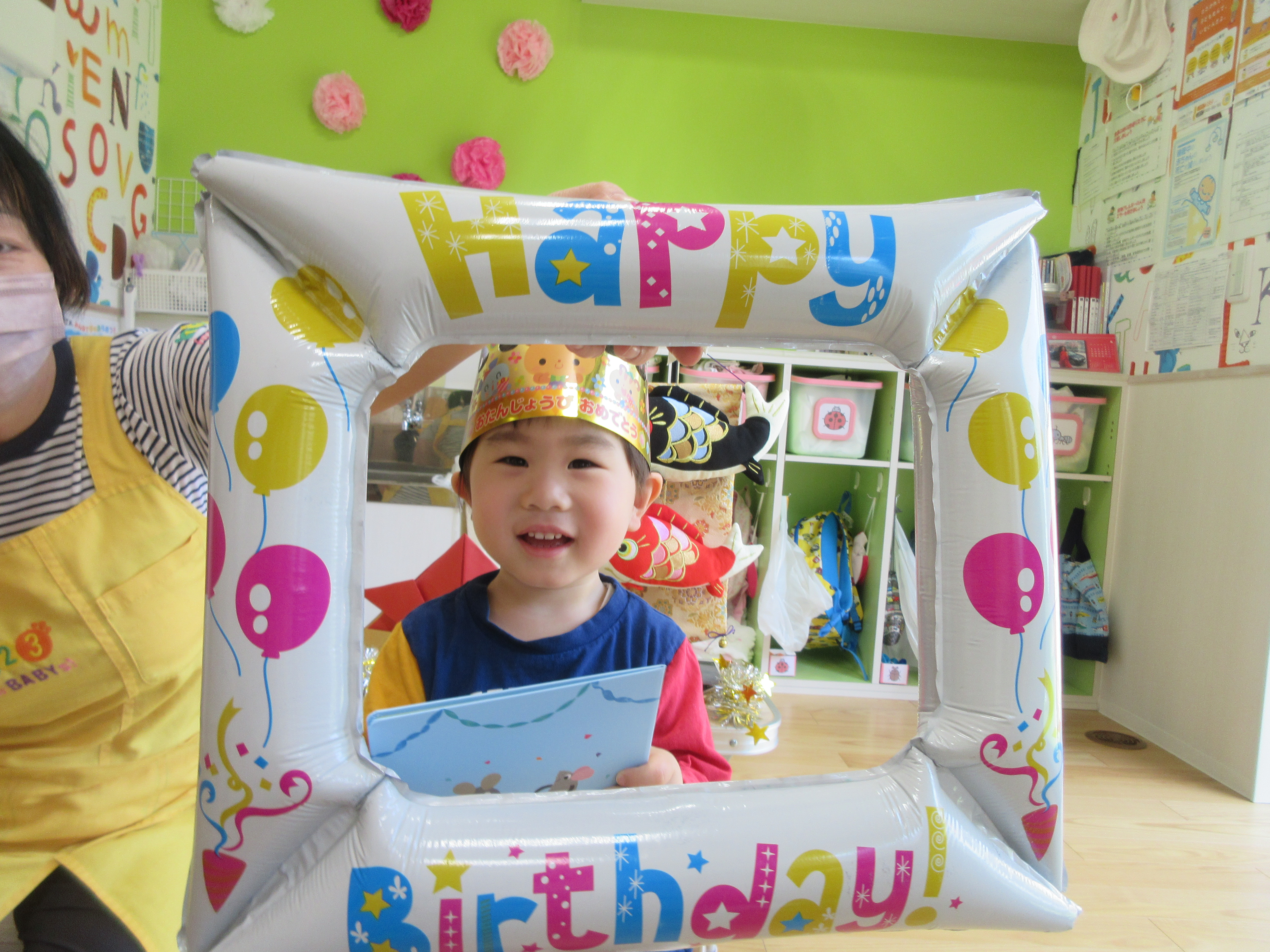 今日はこいのぼりお誕生日会(^^♪