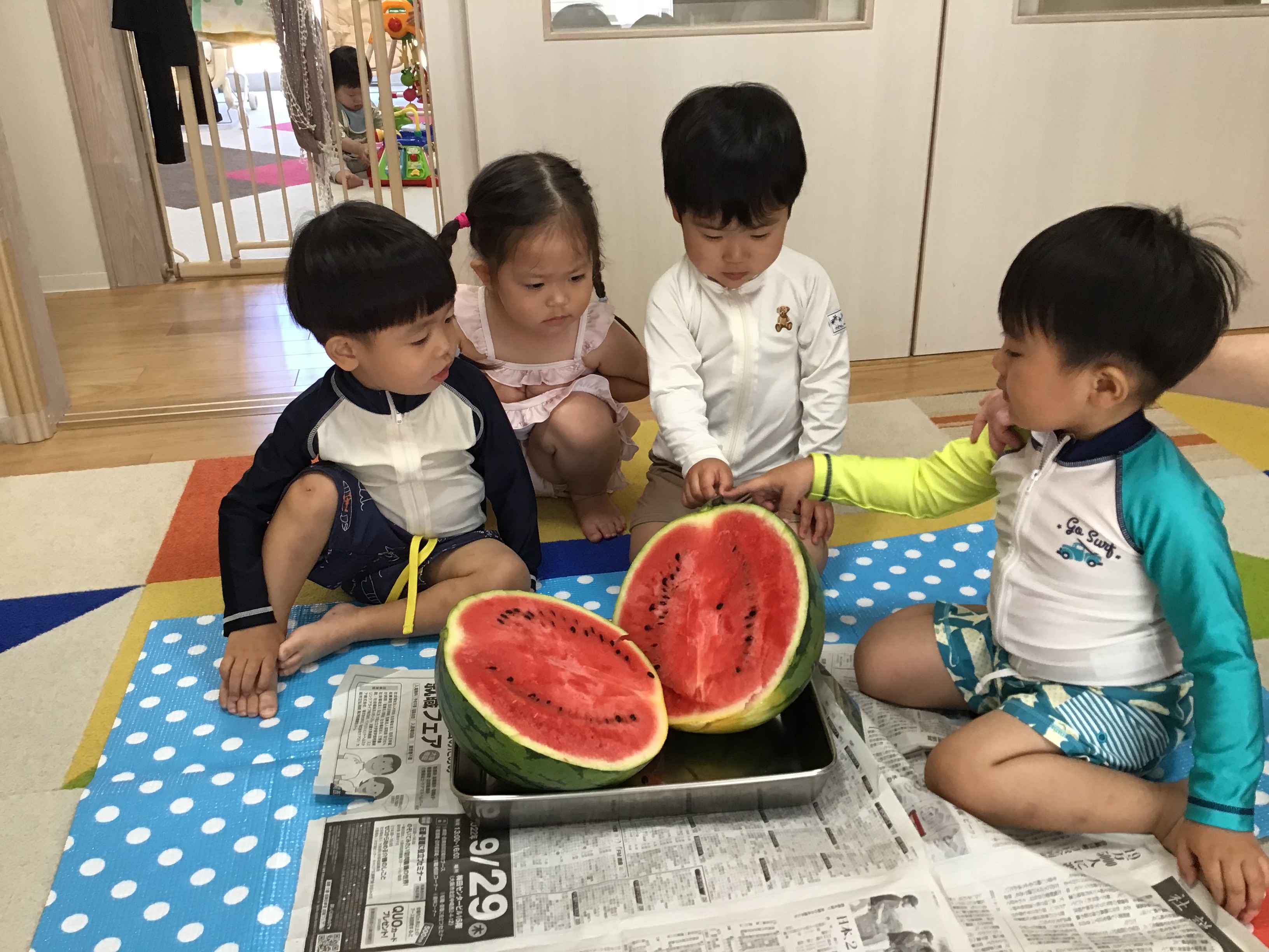 今日はたのしいスイカ割り🍉(^^♪